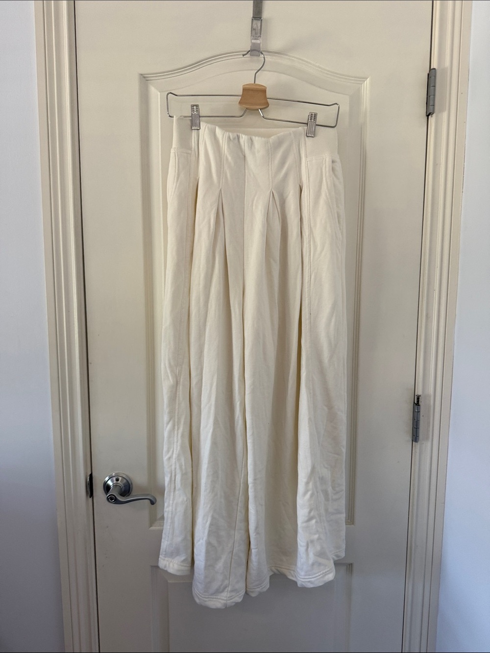 Wide-Leg Cream Palazzo Pants for Women